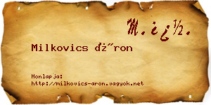 Milkovics Áron névjegykártya